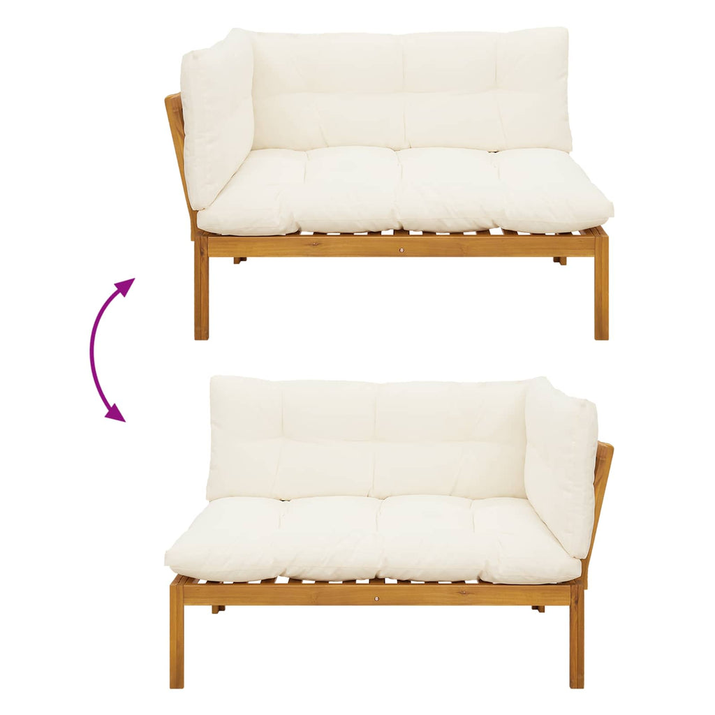 vidaXL Sofa narożna do ogrodu Drewno akacjowe