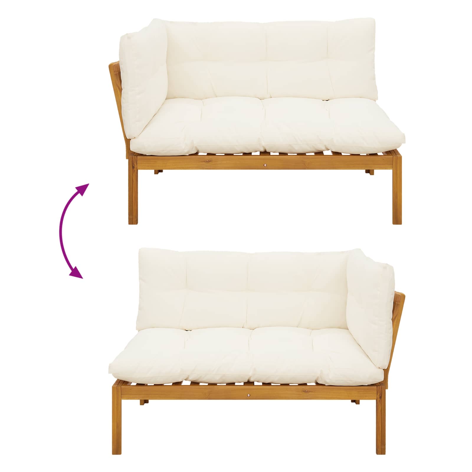 vidaXL Sofa narożna do ogrodu Drewno akacjowe
