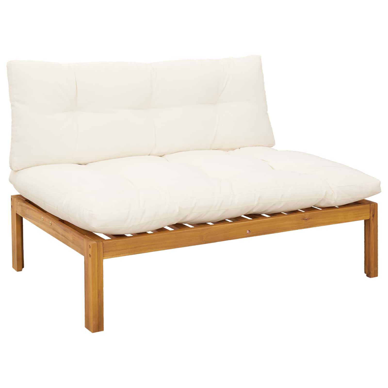 vidaXL Sofa Środkowa do Ogrodu Naturalny i Kremowy Biały