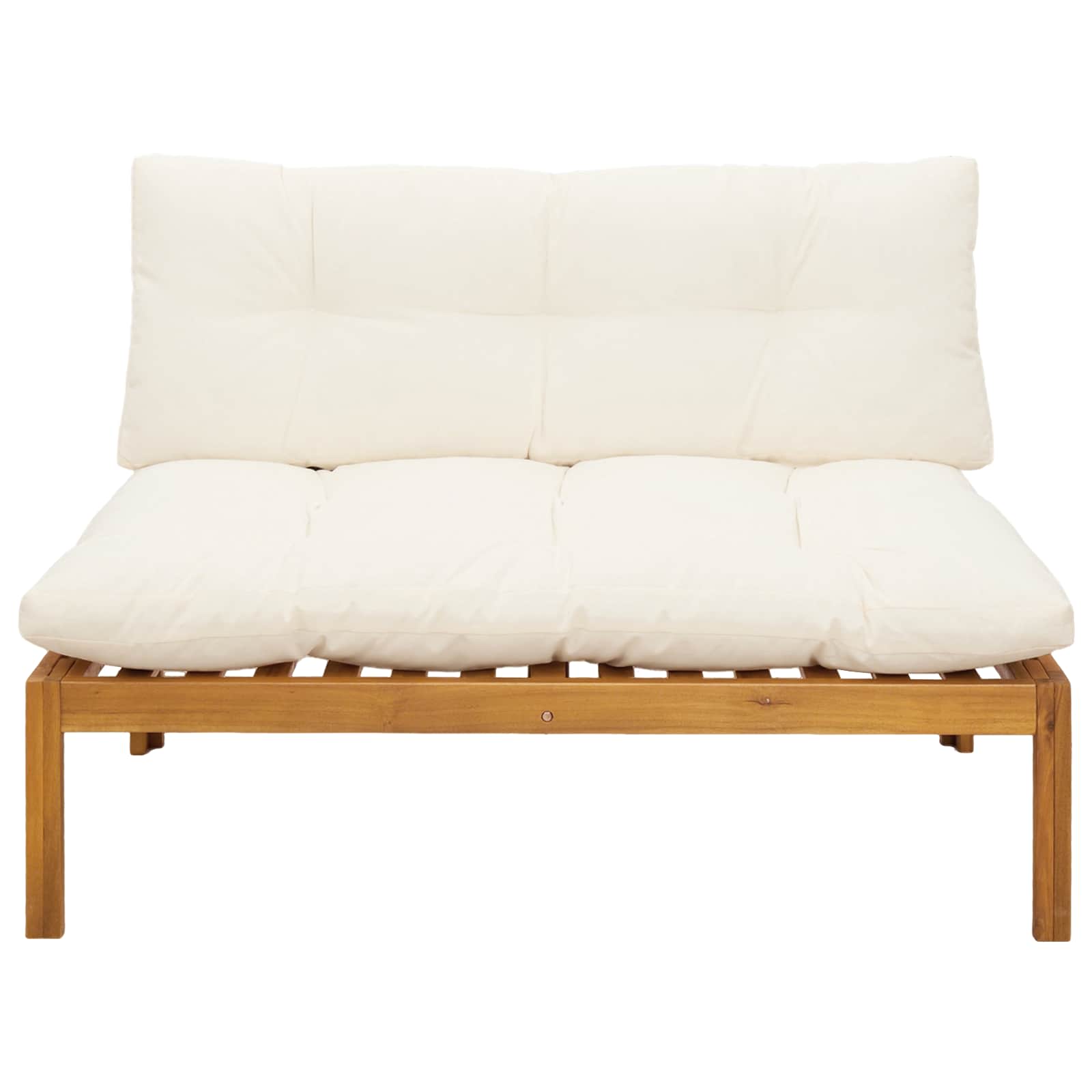 vidaXL Sofa Środkowa do Ogrodu Naturalny i Kremowy Biały