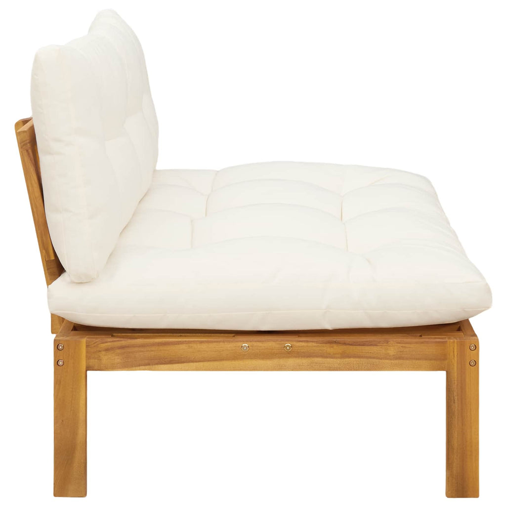 vidaXL Sofa Środkowa do Ogrodu Naturalny i Kremowy Biały