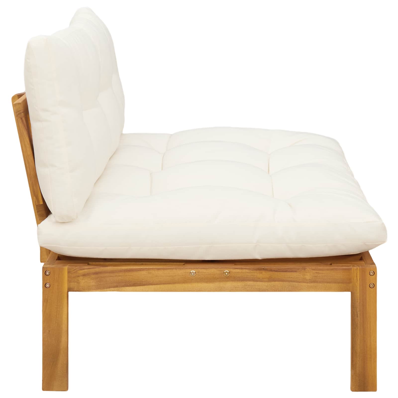 vidaXL Sofa Środkowa do Ogrodu Naturalny i Kremowy Biały