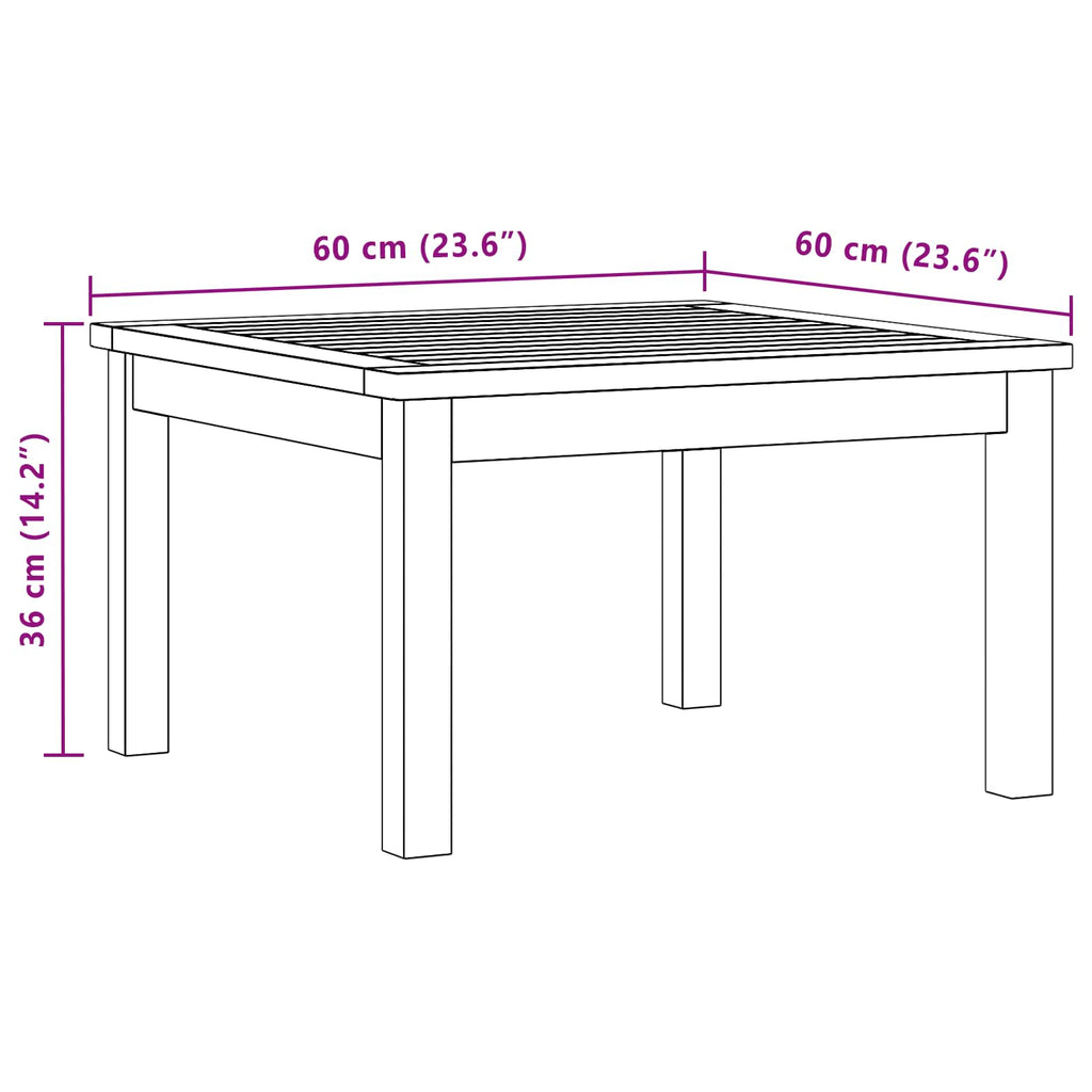 vidaXL Stolik kawowy Jasna akacja 60 x 60 x 36 cm Lite Drewno Akacji