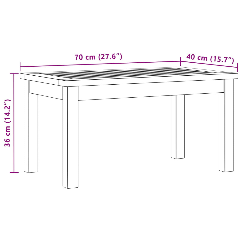 vidaXL Stolik kawowy Jasna akacja 70 x 40 x 36 cm Lite Drewno Akacji