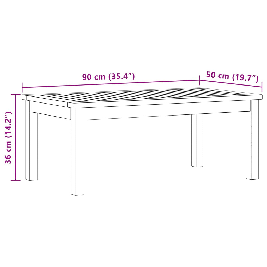 vidaXL Stolik kawowy Jasna akacja 90 x 50 x 36 cm Lite Drewno Akacji