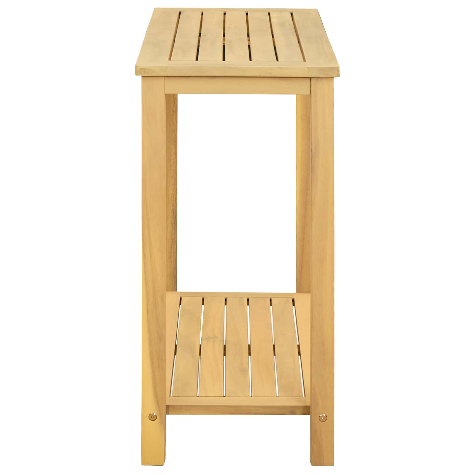 vidaXL Stół konsolowy do ogrodu z półką Jasna akacja 80 x 35 x 75 cm