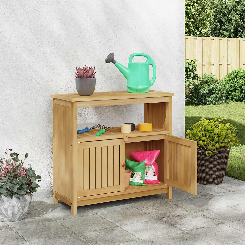 vidaXL Stół konsolowy do ogrodu Jasna akacja 80 x 35 x 75 cm