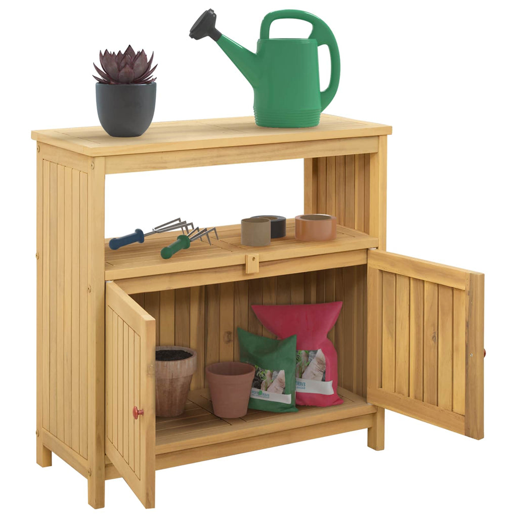 vidaXL Stół konsolowy do ogrodu Jasna akacja 80 x 35 x 75 cm