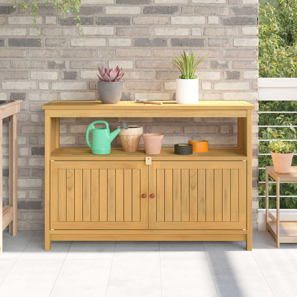 vidaXL Stół konsolowy do ogrodu z półką Jasna akacja 110 x 35 x 75 cm