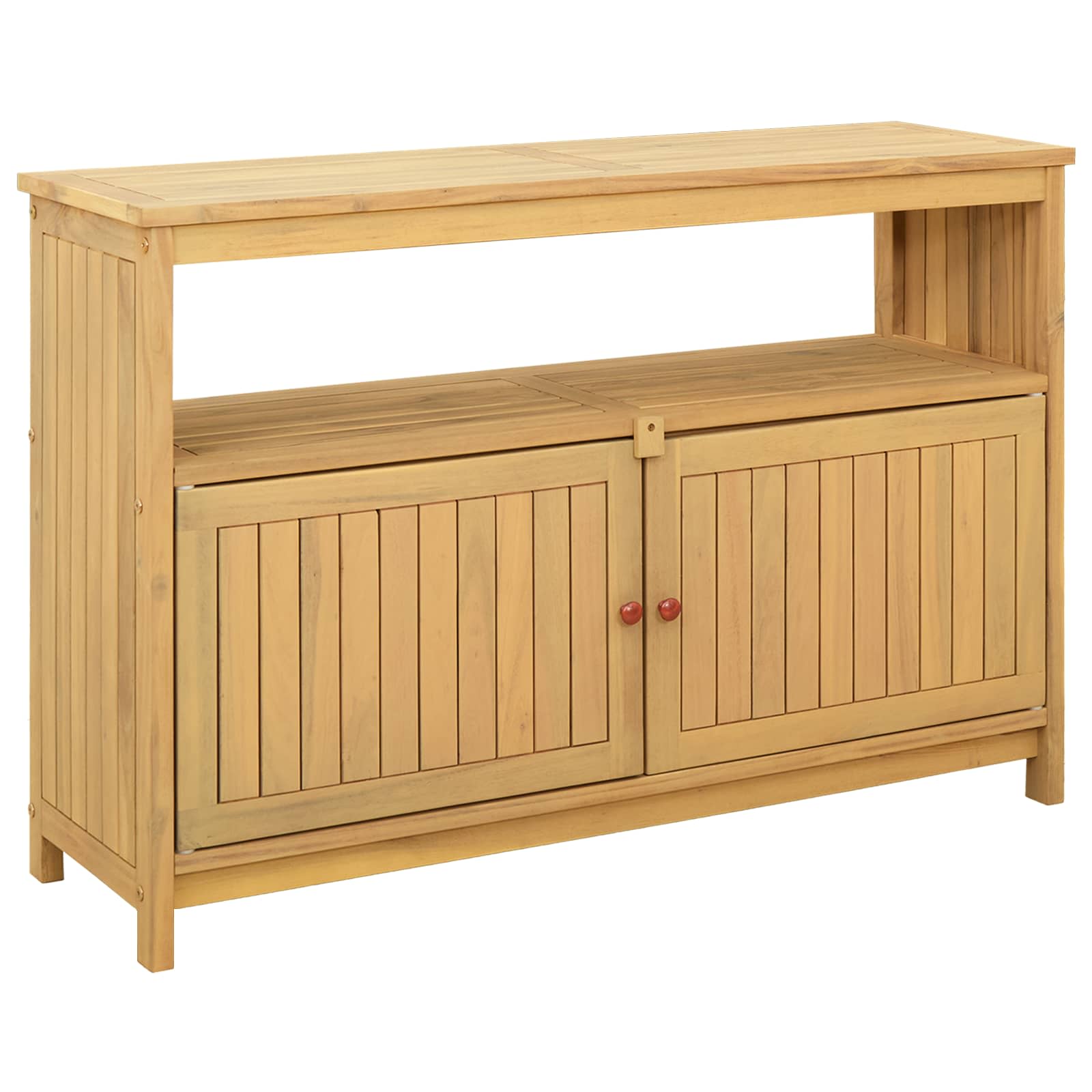 vidaXL Stół konsolowy do ogrodu z półką Jasna akacja 110 x 35 x 75 cm