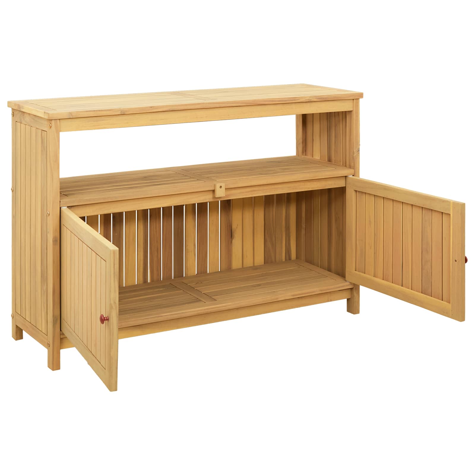 vidaXL Stół konsolowy do ogrodu z półką Jasna akacja 110 x 35 x 75 cm