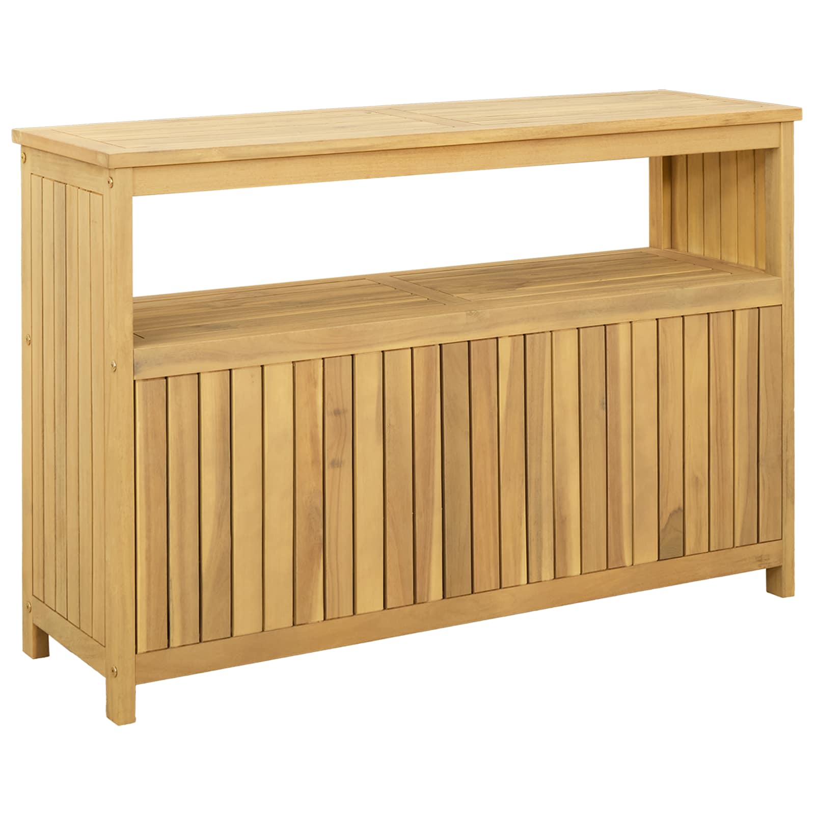 vidaXL Stół konsolowy do ogrodu z półką Jasna akacja 110 x 35 x 75 cm