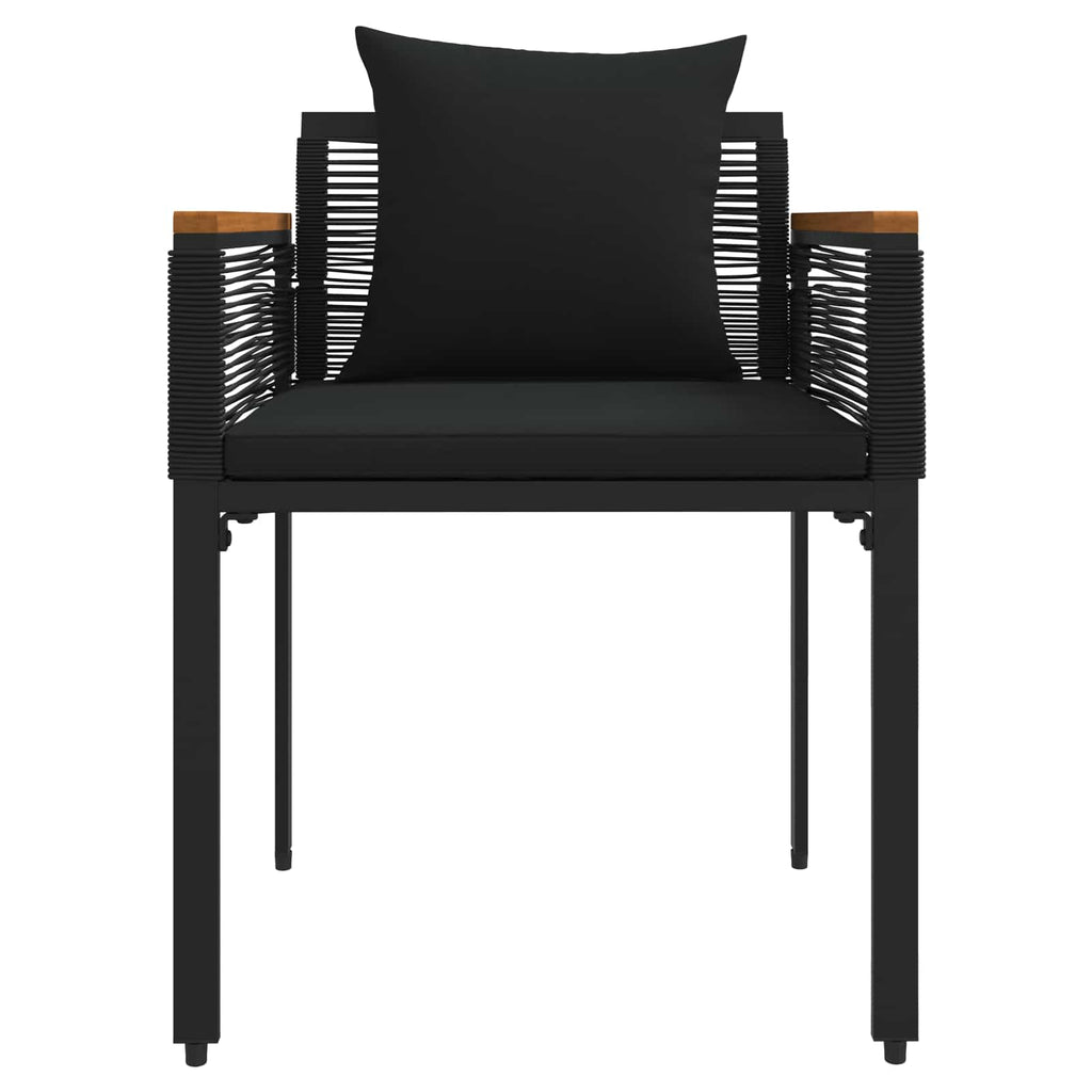 vidaXL Zestaw Mebli Ogrodowych z poduszką Czarny polirattan