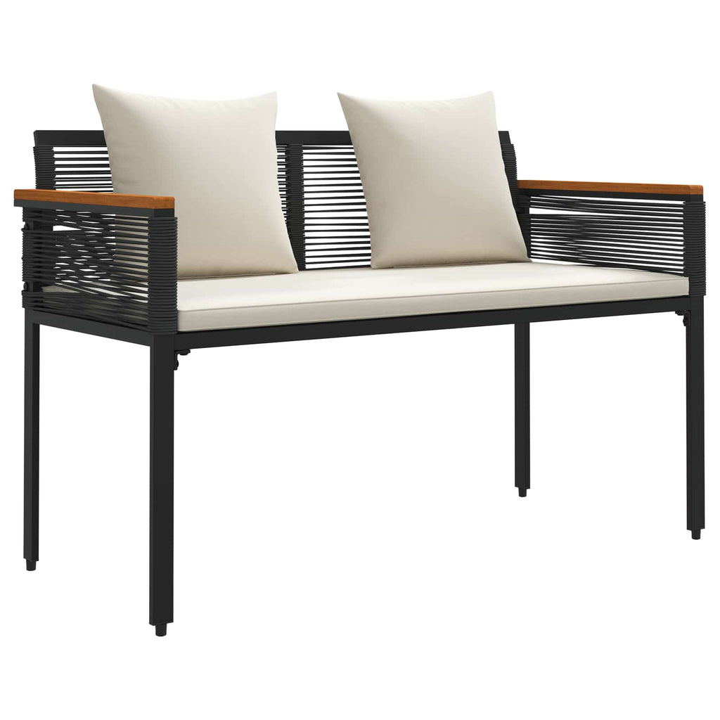 vidaXL Ławka ogrodowa Czarny i kremowo-biały 117 x 54 x 74.5 cm