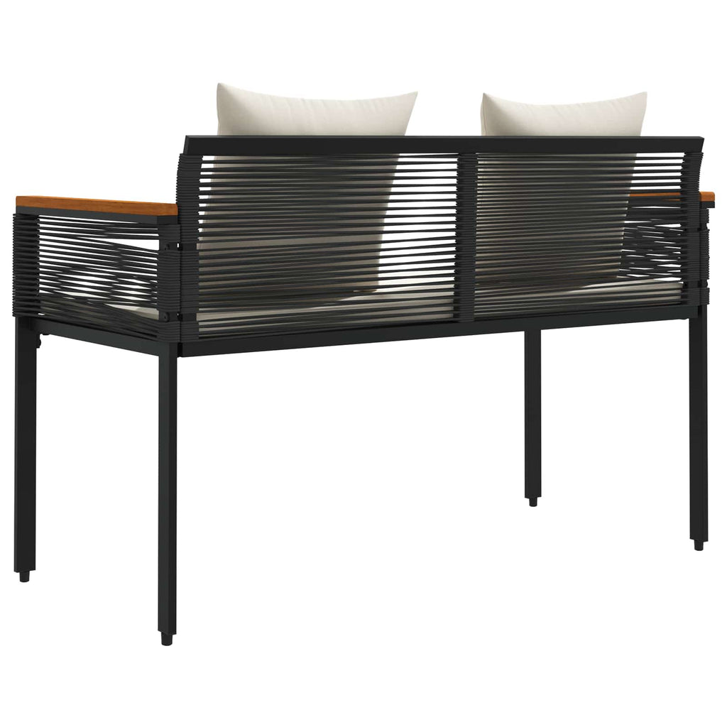 vidaXL Ławka ogrodowa Czarny i kremowo-biały 117 x 54 x 74.5 cm