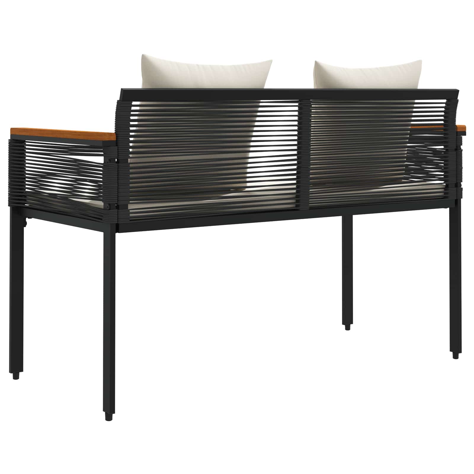 vidaXL Ławka ogrodowa Czarny i kremowo-biały 117 x 54 x 74.5 cm