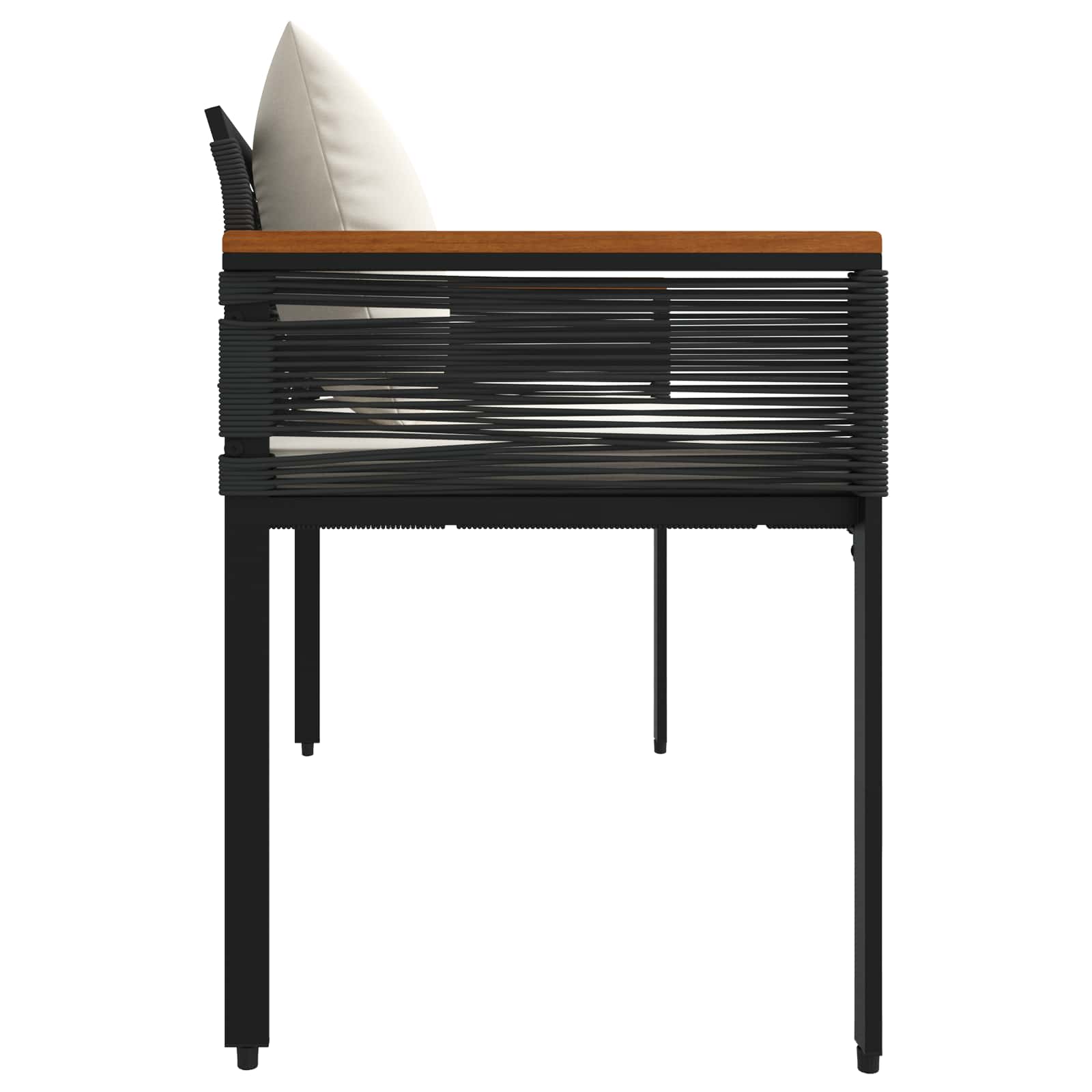 vidaXL Ławka ogrodowa Czarny i kremowo-biały 117 x 54 x 74.5 cm