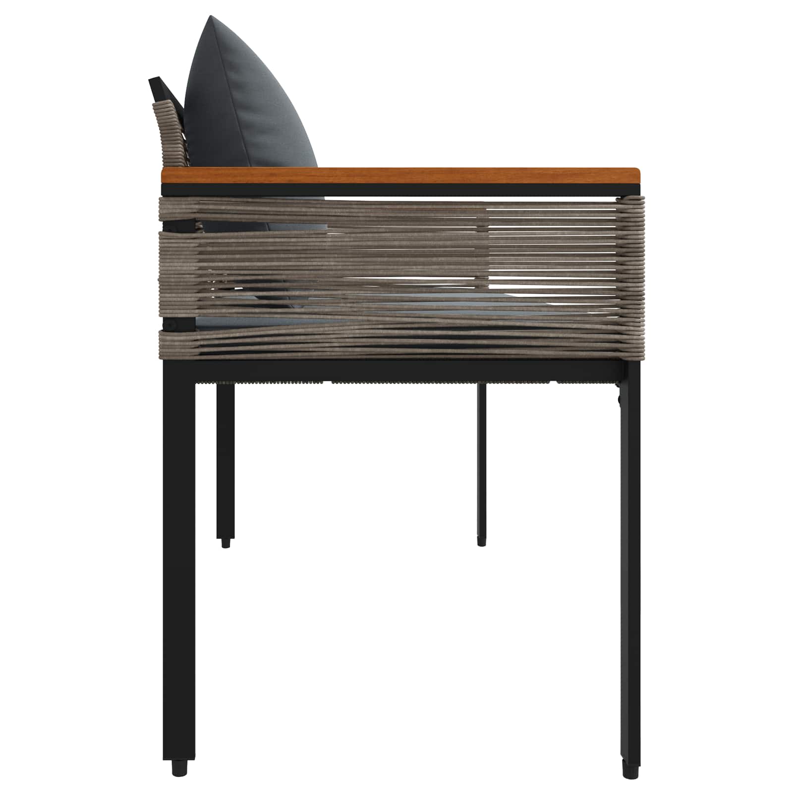 vidaXL Ławka ogrodowa Szary i ciemnoszary 117 x 54 x 74.5 cm