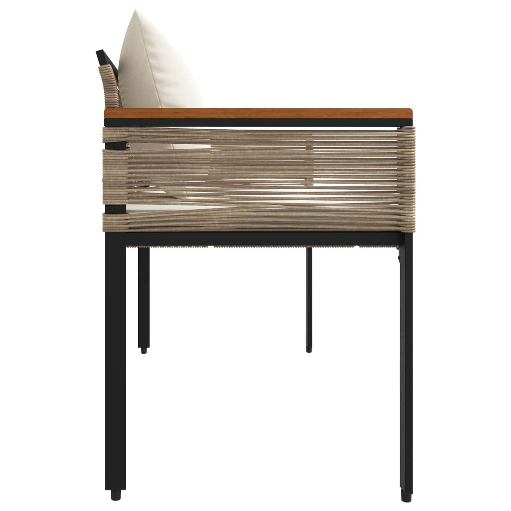 vidaXL Ławka ogrodowa Beżowy i kremowy 117 x 54 x 74.5 cm polirattan
