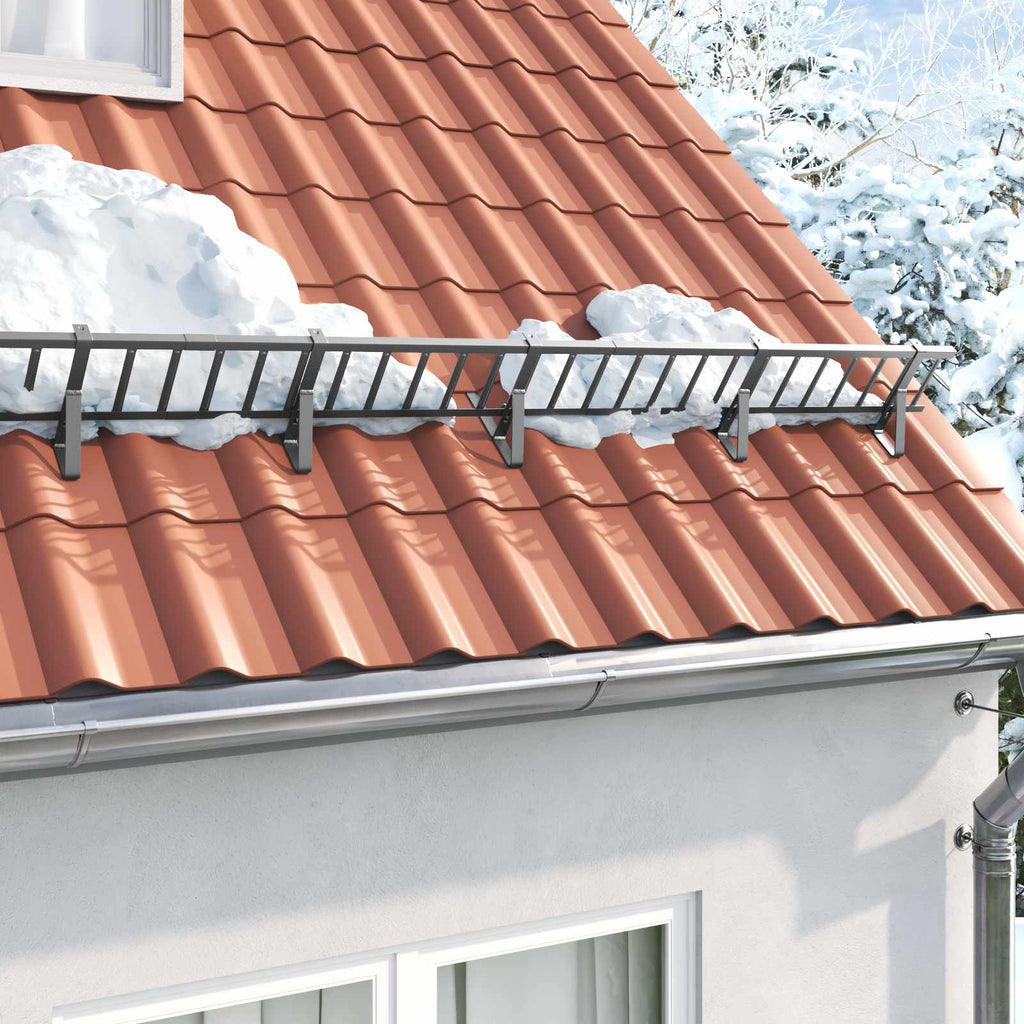 vidaXL Wsparcie dla zabezpieczenia śniegu 2 pcs Antracyt Stal