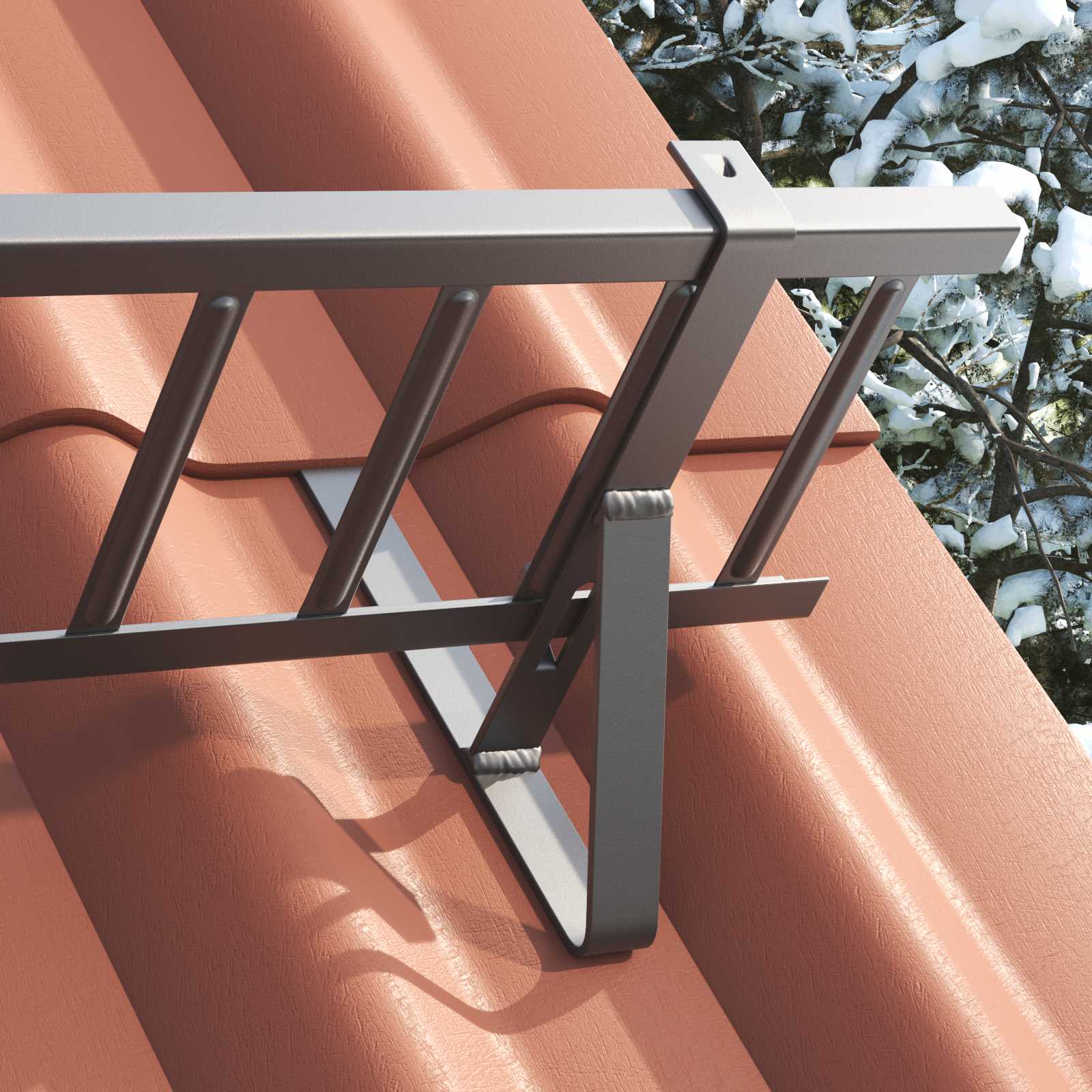 vidaXL Stróż śniegu na dachu Antracyt 100 x 29,5 x 34,5 cm Stal