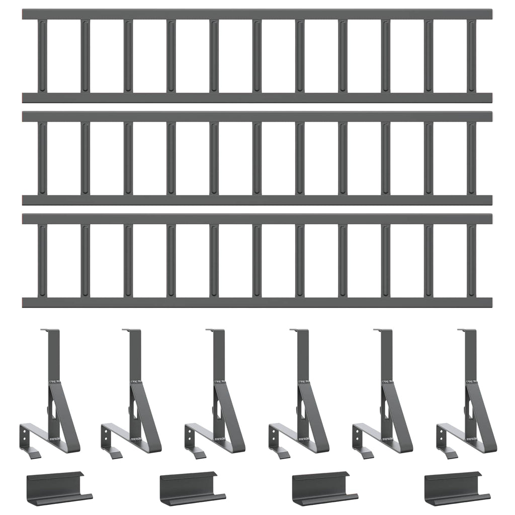 vidaXL Stróż śniegu na dachu Antracyt 300 x 29,5 x 34,5 cm Stal