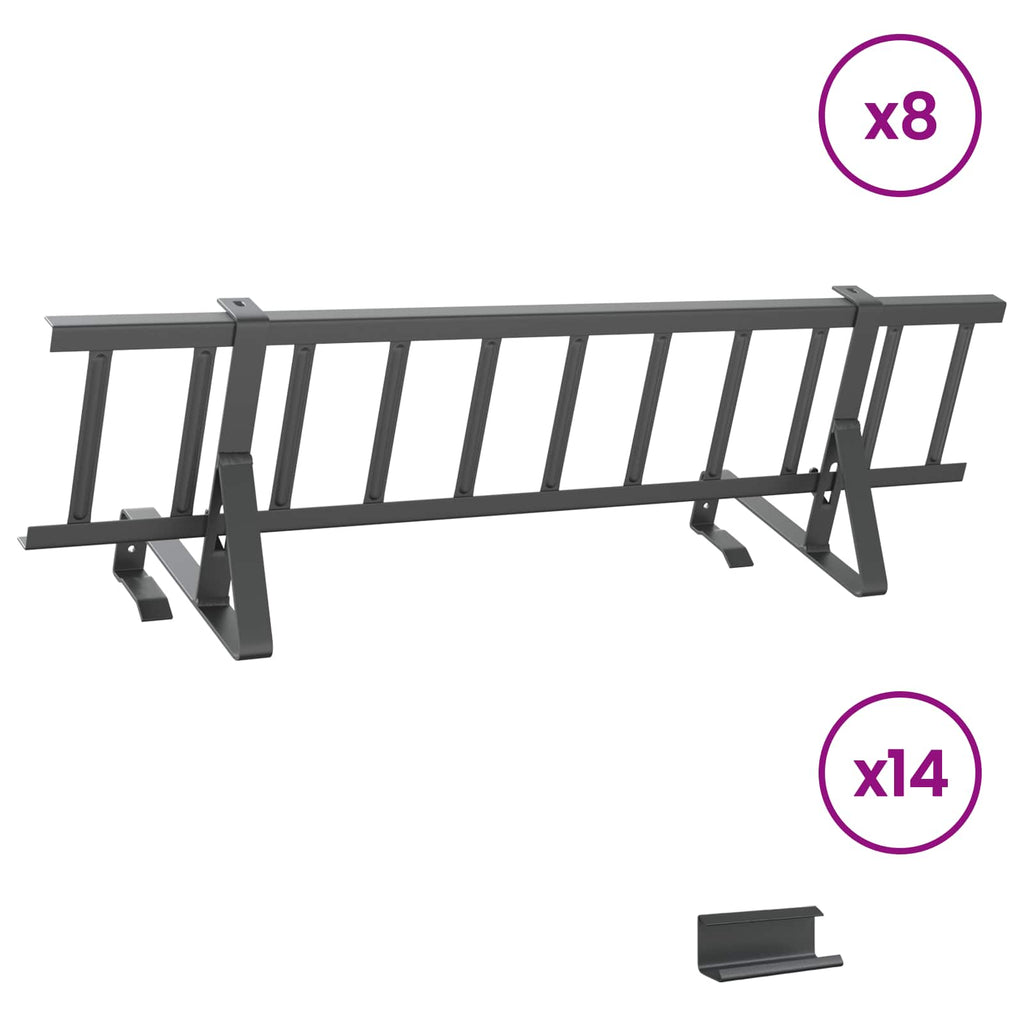 vidaXL Stróż śniegu na dachu antracytowy 800 x 29,5 x 34,5 cm Stal
