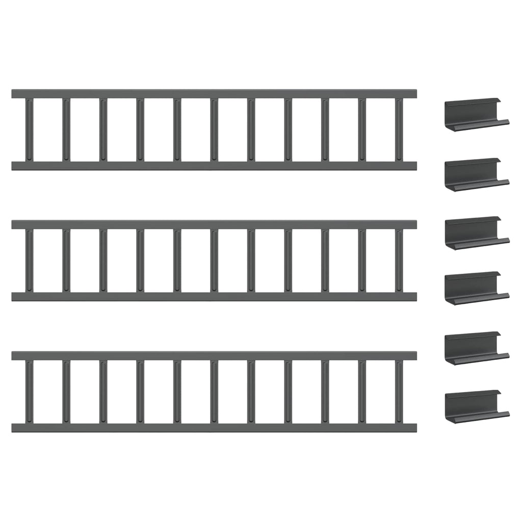 vidaXL Stróż śniegu na dachu Antracyt 300 x 2,5 x 20 cm Stal