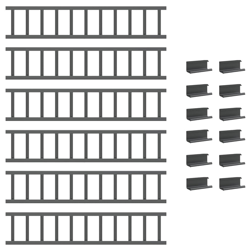 vidaXL Stróż śniegu na dachu Antracyt 600 x 2,5 x 20 cm Stal