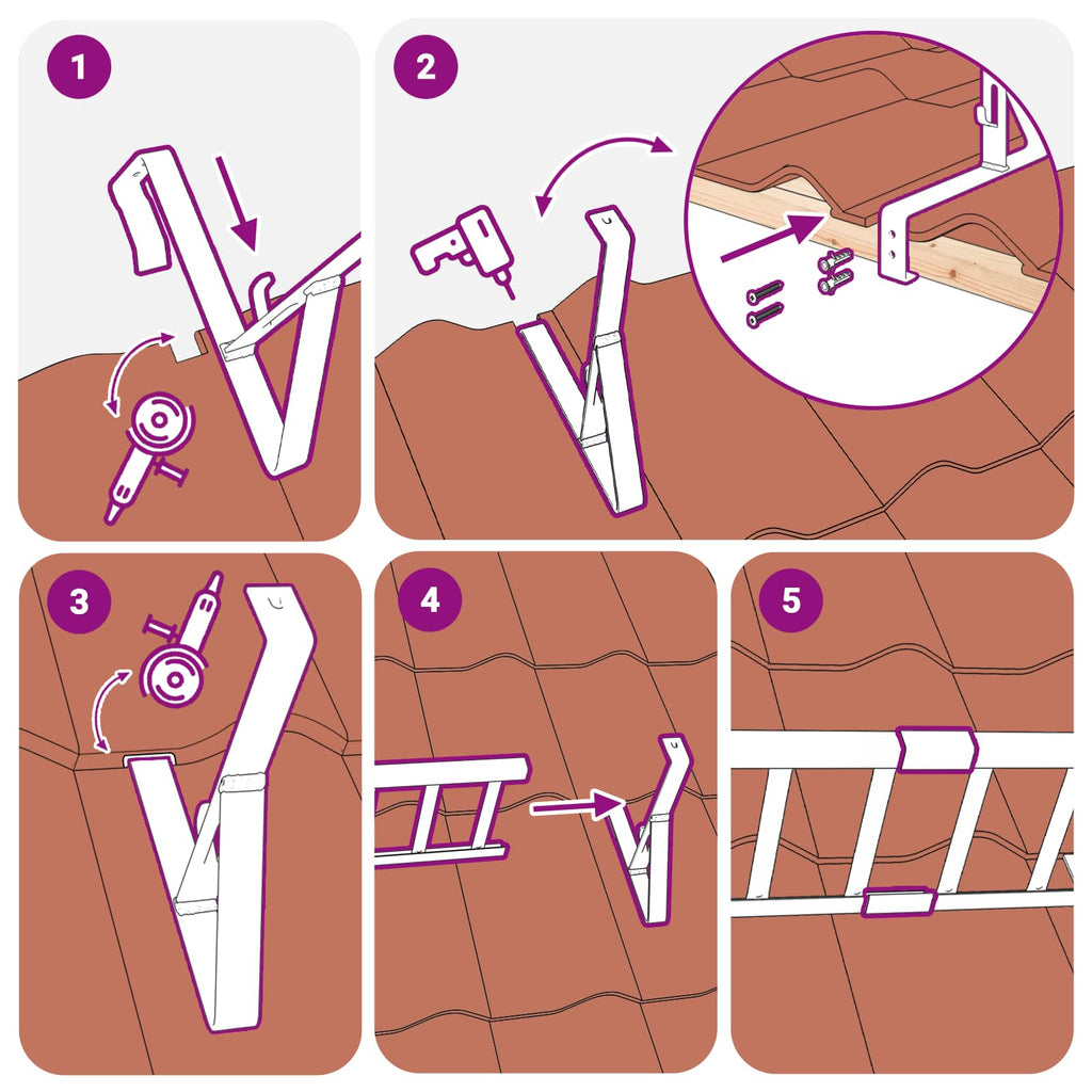 vidaXL Wsparcie dla zabezpieczenia śniegu Czerwony 29,5 x 3 x 34,5 cm