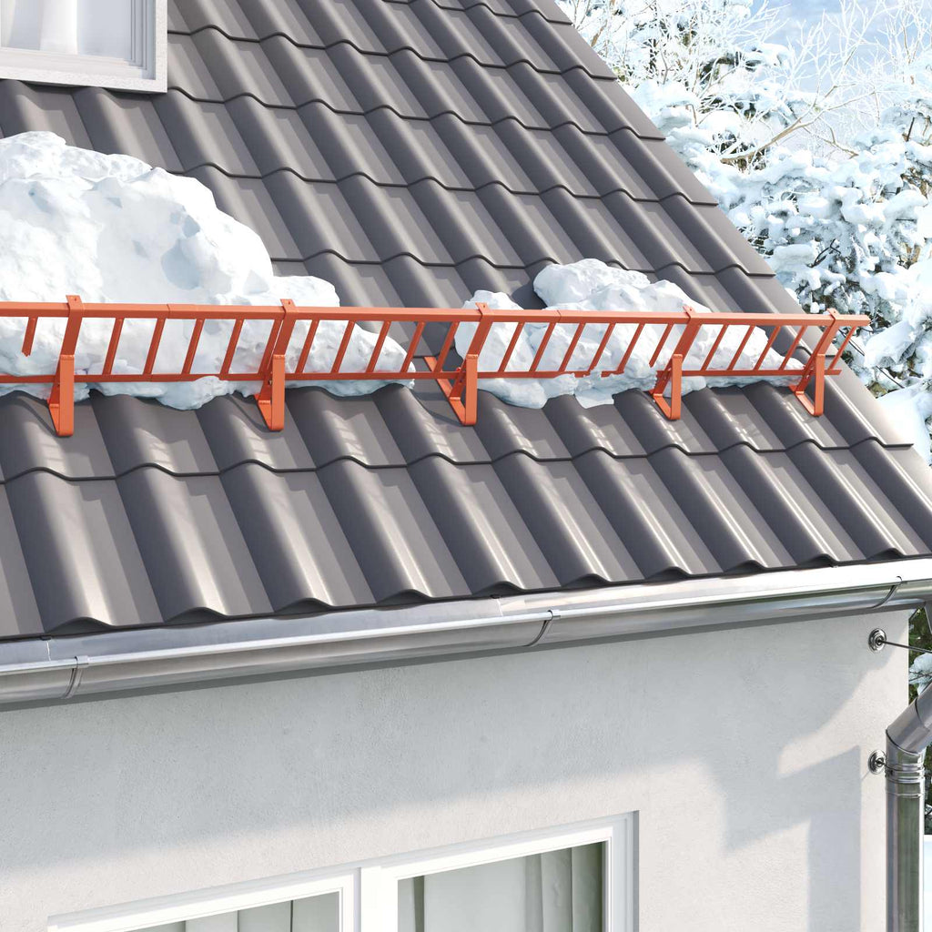 vidaXL Wsparcie dla zabezpieczenia śniegu Czerwony 29,5 x 3 x 34,5 cm