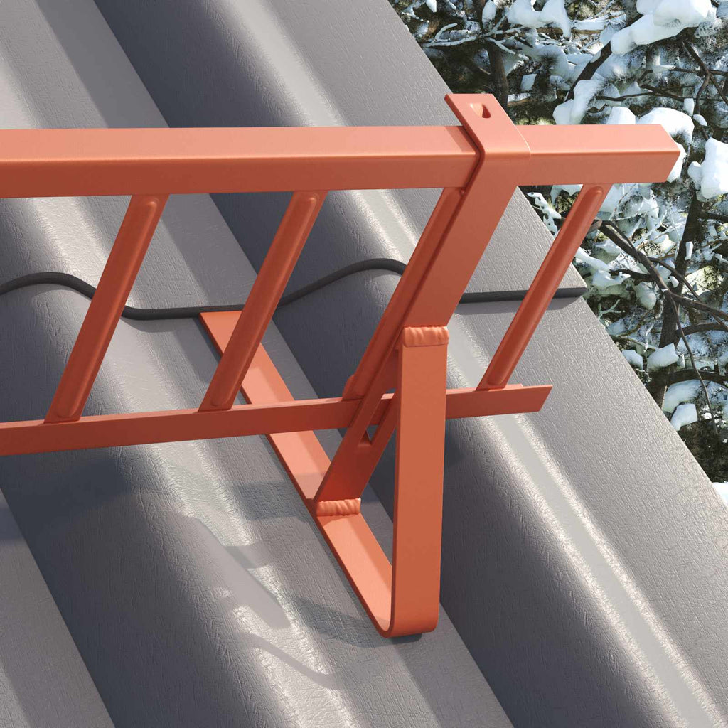 vidaXL Wsparcie dla zabezpieczenia śniegu Czerwony 29,5 x 3 x 34,5 cm