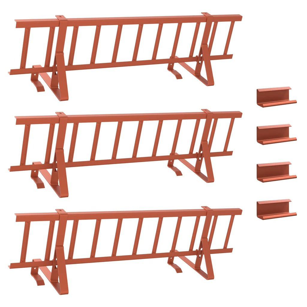 vidaXL Stróż śniegu na dachu Czerwony 300 x 29,5 x 34,5 cm Stal
