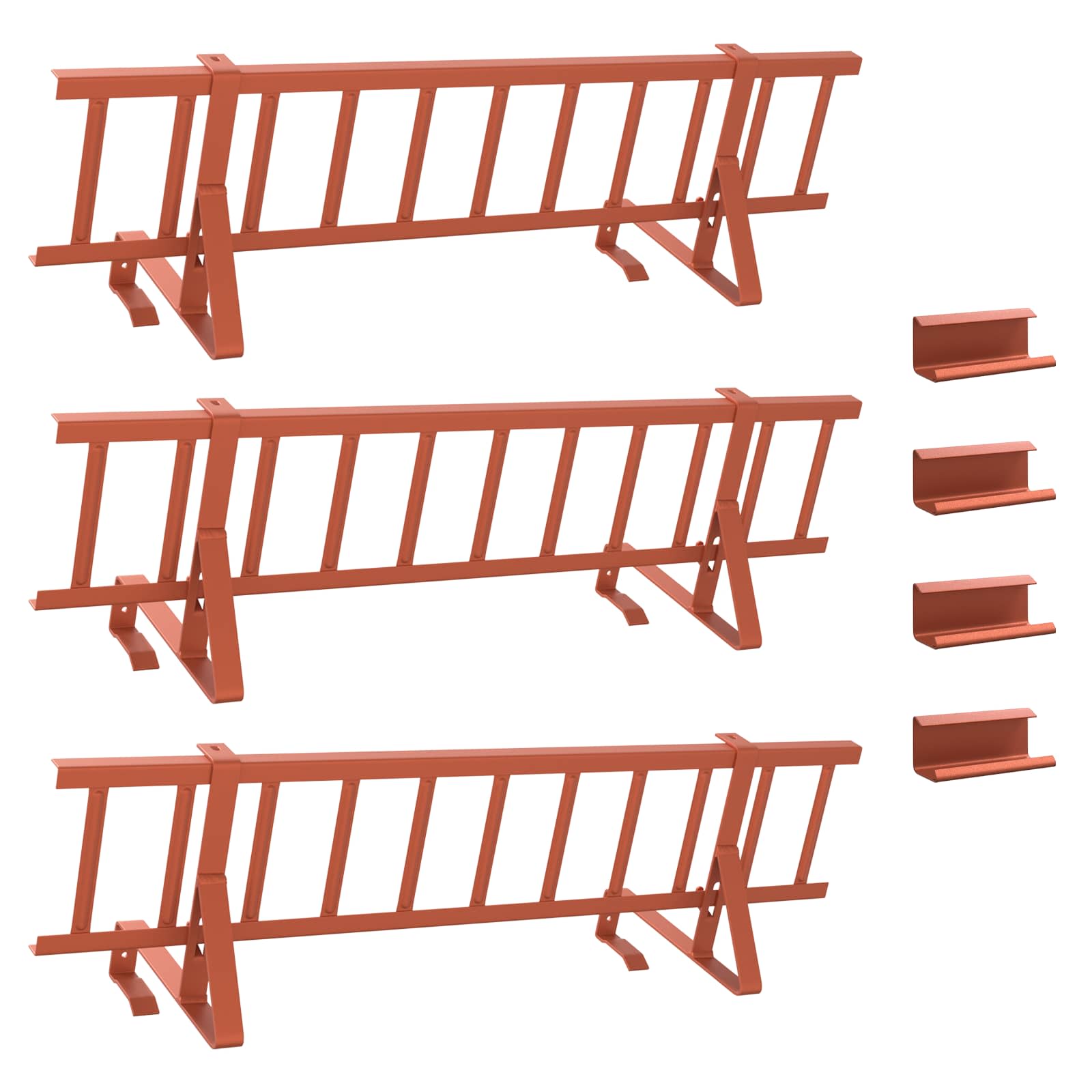 vidaXL Stróż śniegu na dachu Czerwony 300 x 29,5 x 34,5 cm Stal