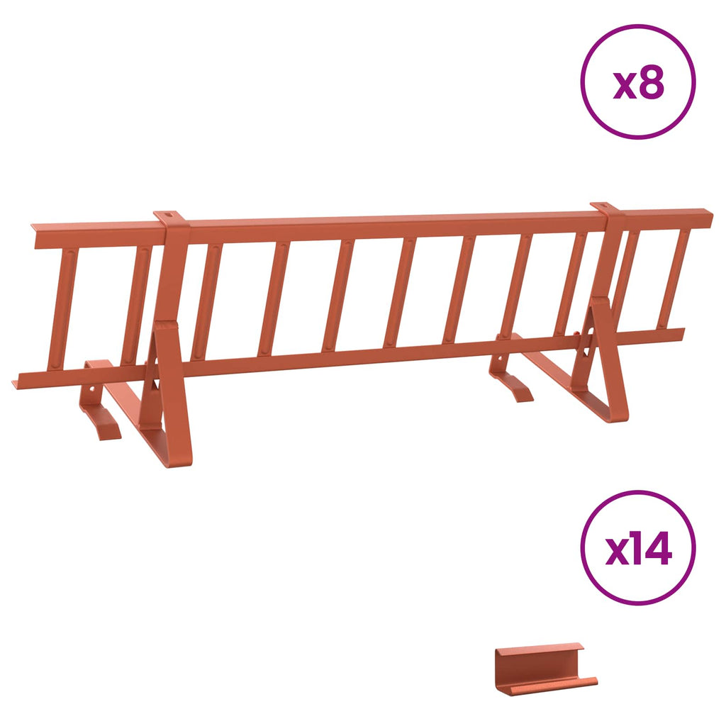 vidaXL Stróż śniegu na dachu Czerwony 800 x 29,5 x 34,5 cm Stal