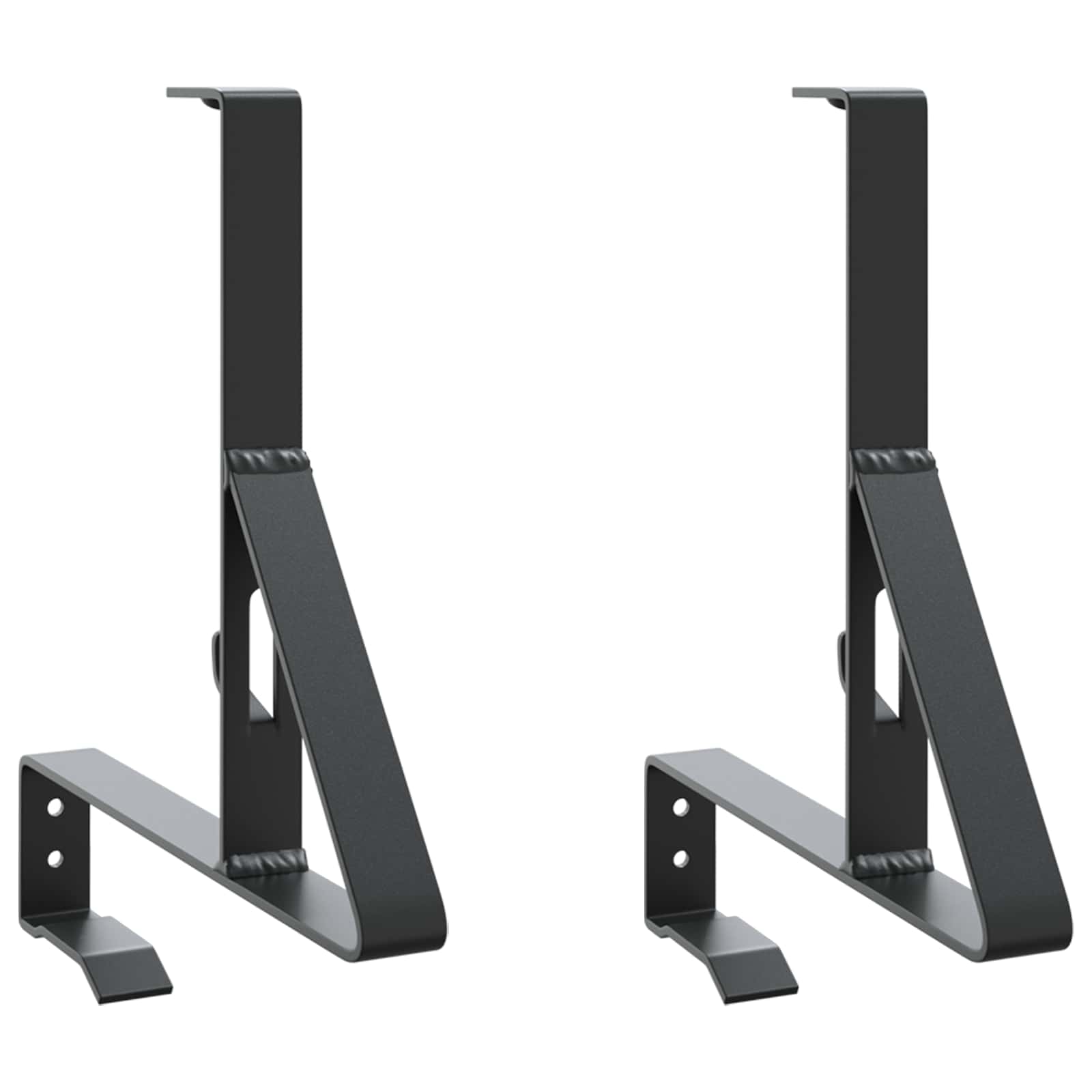 vidaXL Wsparcie dla zabezpieczenia śniegu 2 pcs Czarny Stal