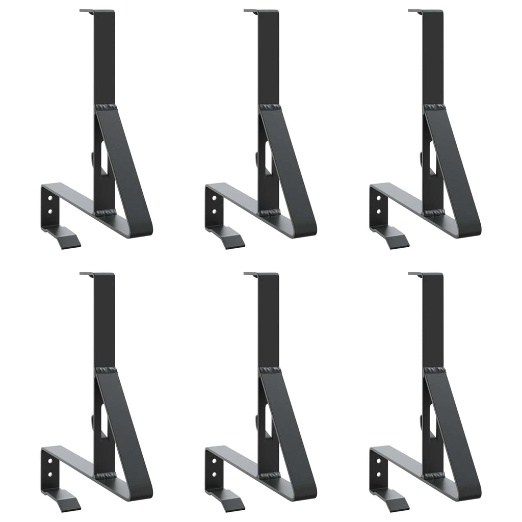 vidaXL Wsparcie dla zabezpieczenia śniegu 6 pcs Czarny Stal