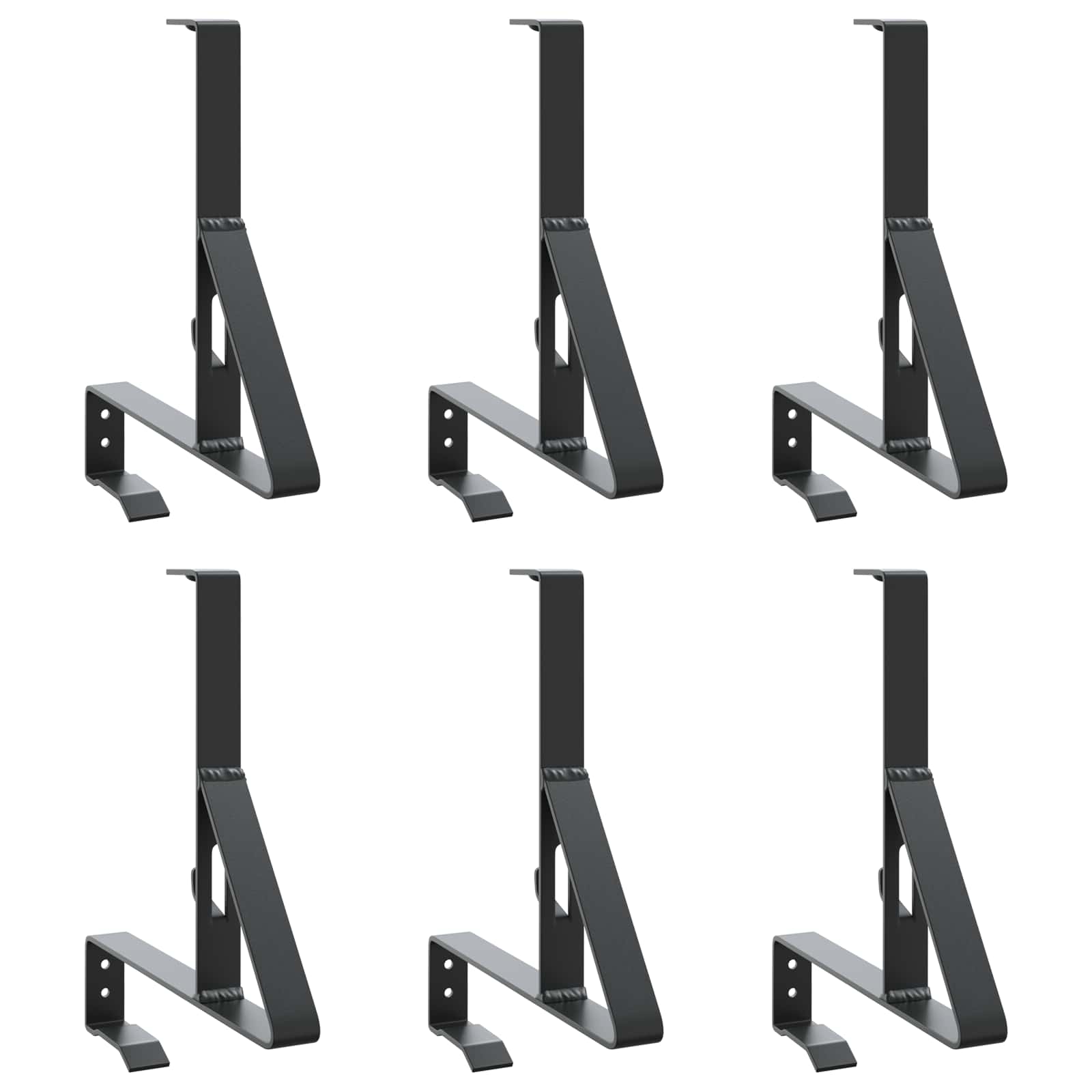 vidaXL Wsparcie dla zabezpieczenia śniegu 6 pcs Czarny Stal