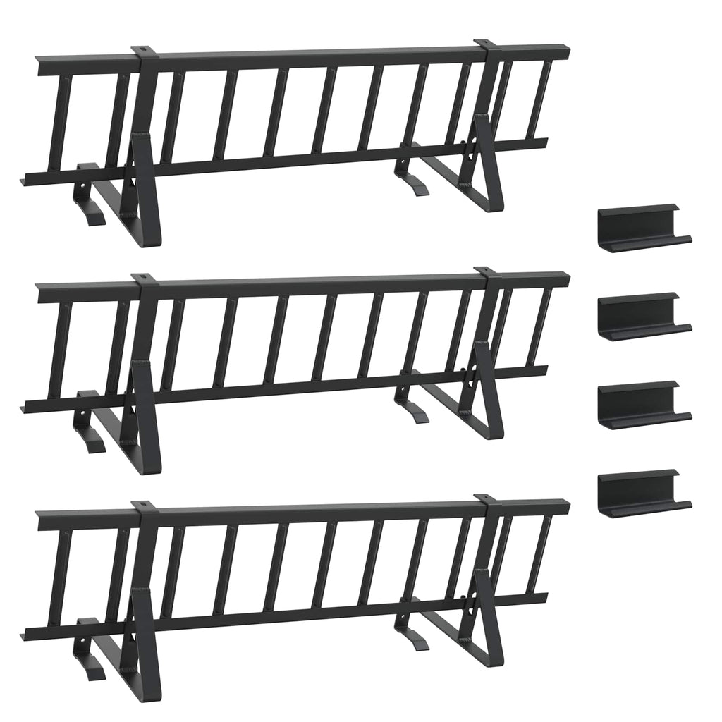 vidaXL Stróż śniegu na dachu Czarny 300 x 29,5 x 34,5 cm Stal