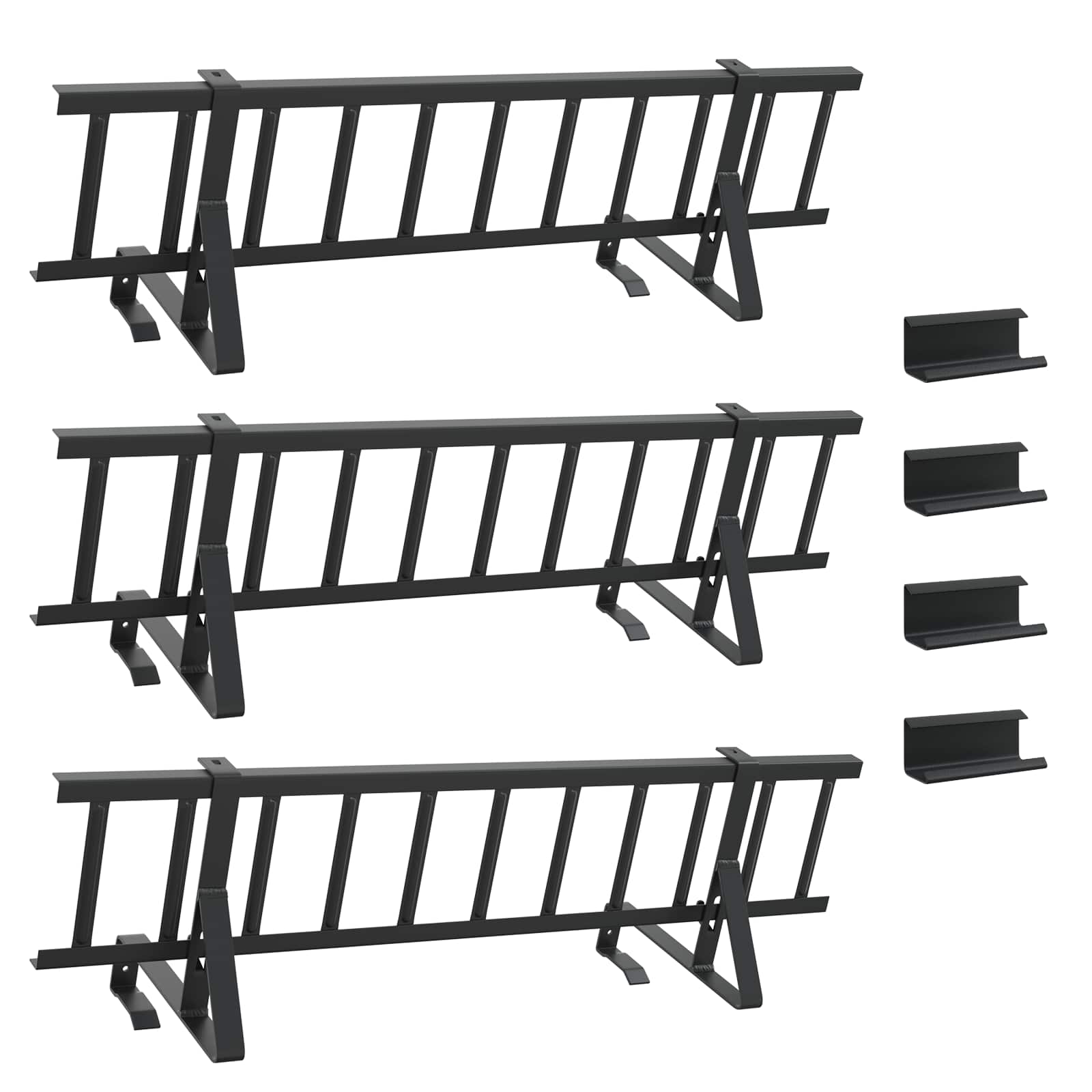 vidaXL Stróż śniegu na dachu Czarny 300 x 29,5 x 34,5 cm Stal