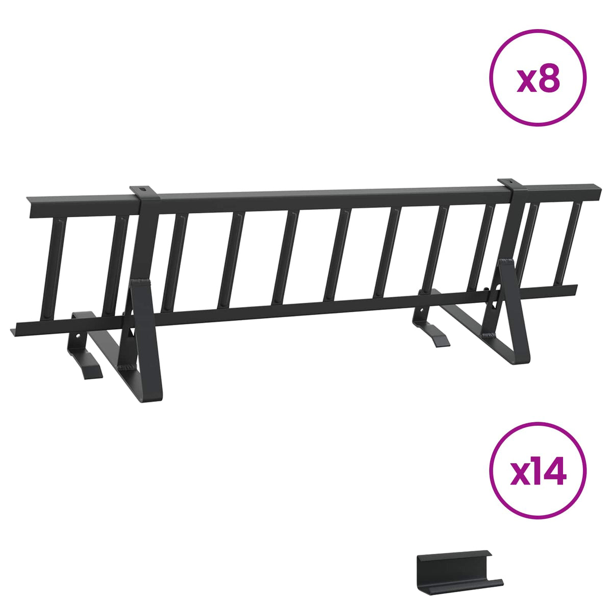 vidaXL Stróż śniegu na dachu Czarny 800 x 29,5 x 34,5 cm Stal