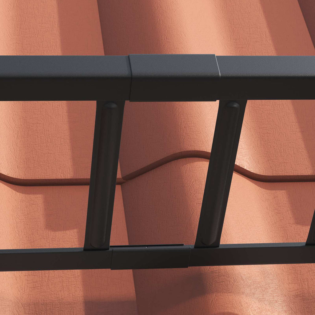 vidaXL Stróż śniegu na dachu Czarny 600 x 2,5 x 20 cm Stal