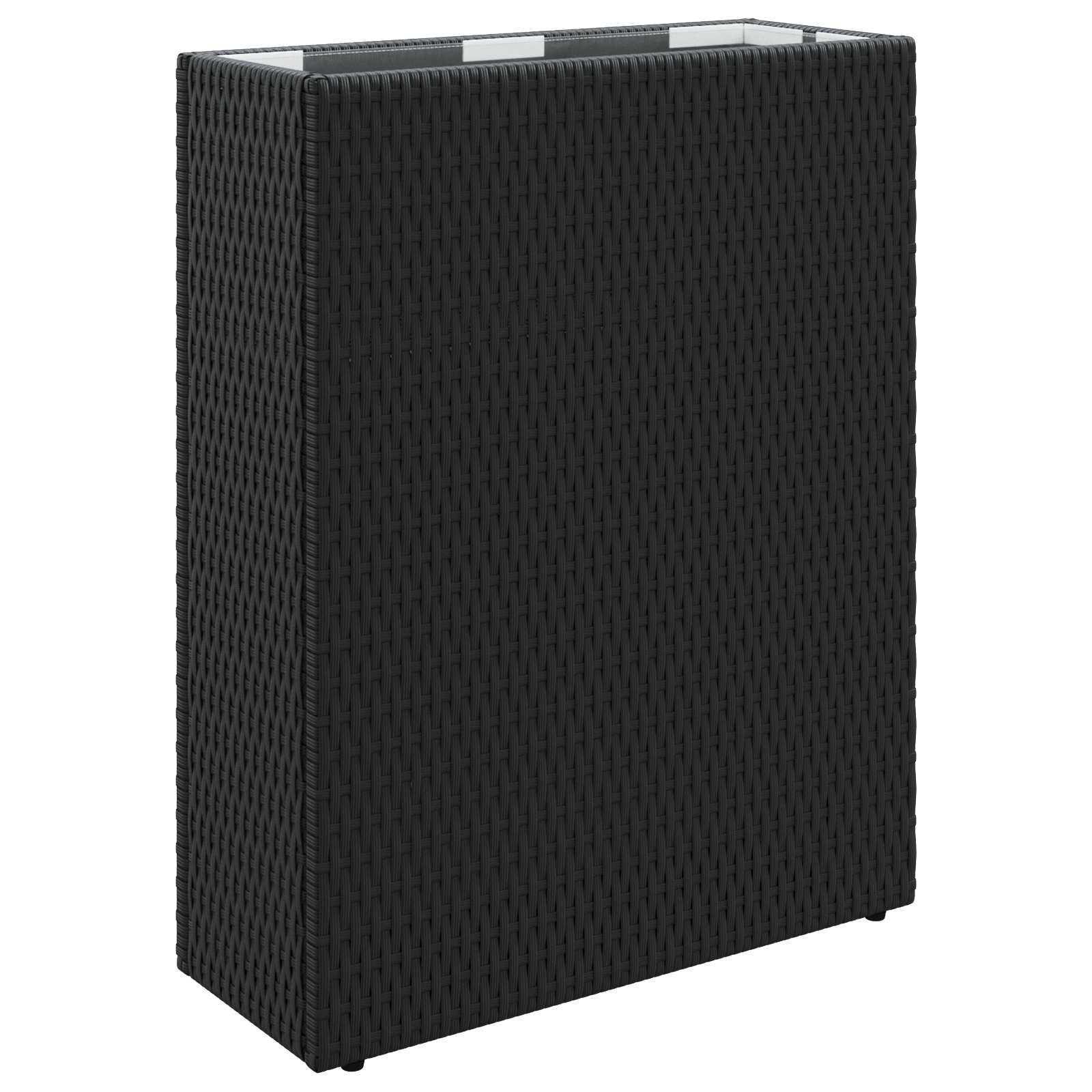 vidaXL Wysoki Doniczka Czarny 55 x 22 x 70 cm polirattan