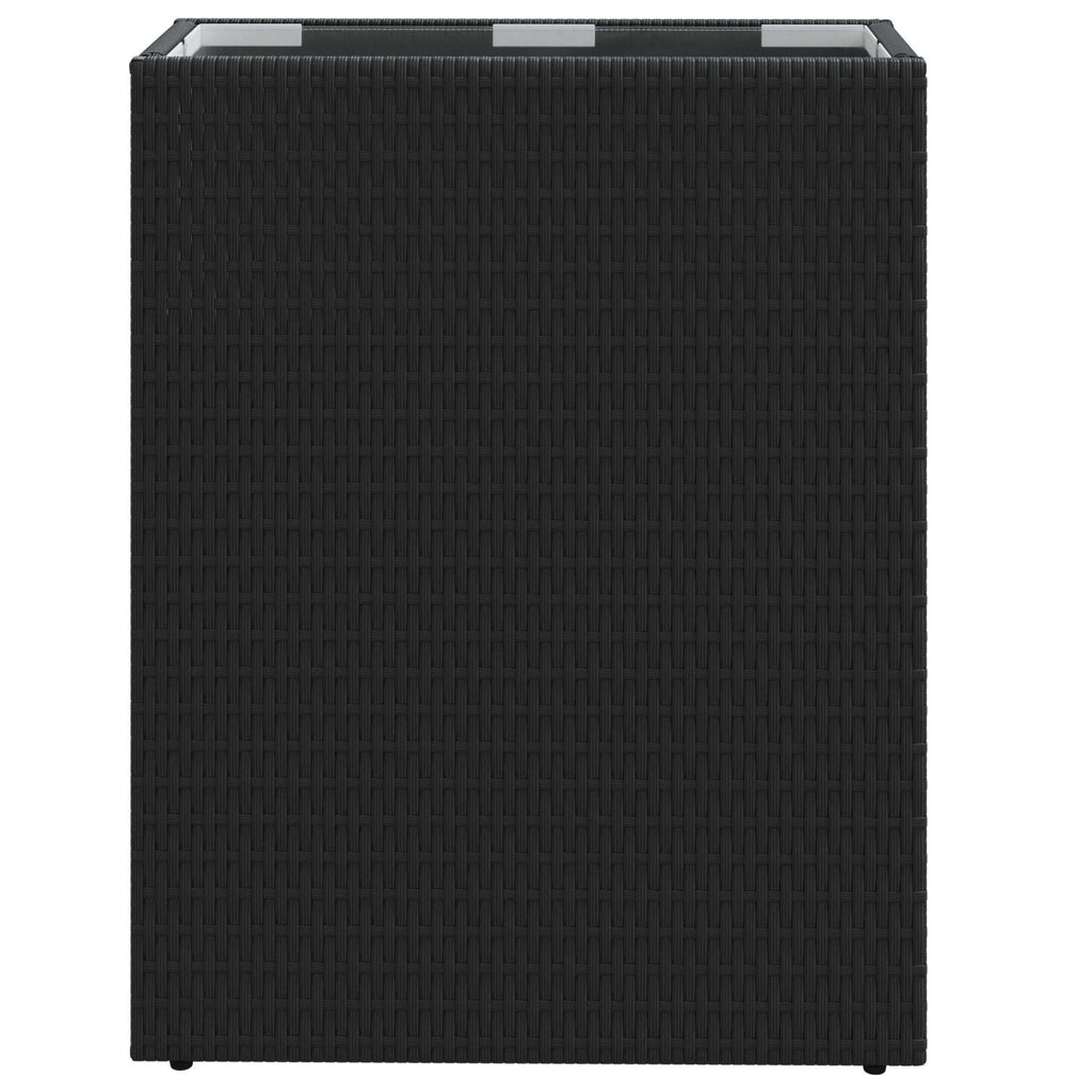 vidaXL Wysoki Doniczka Czarny 55 x 22 x 70 cm polirattan