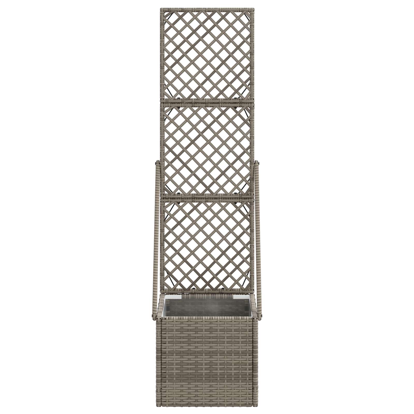 vidaXL Donica ogrodowa z trellem Szary 35 x 30 x 135 cm polirattan