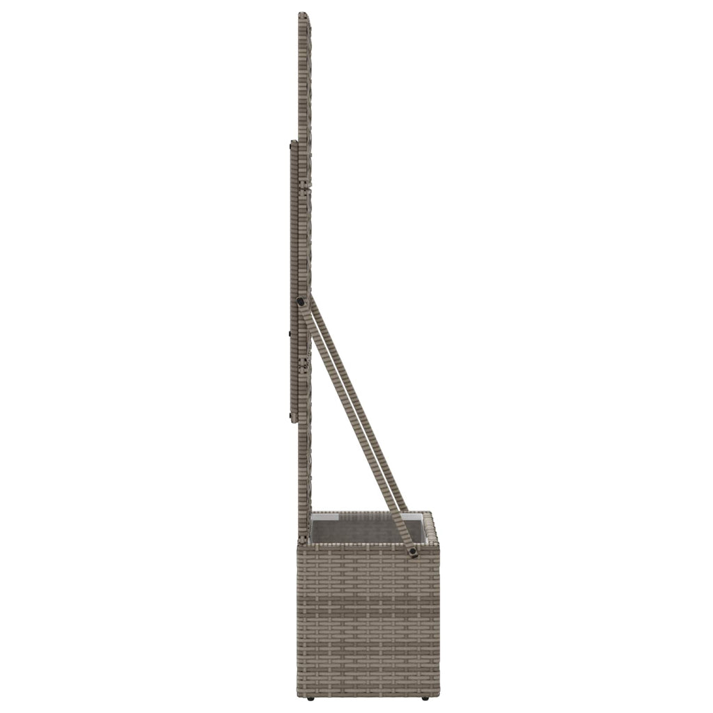 vidaXL Donica ogrodowa z trellem Szary 35 x 30 x 135 cm polirattan