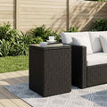 vidaXL Stolik boczny Czarny 35 x 35 x 70 cm polirattan