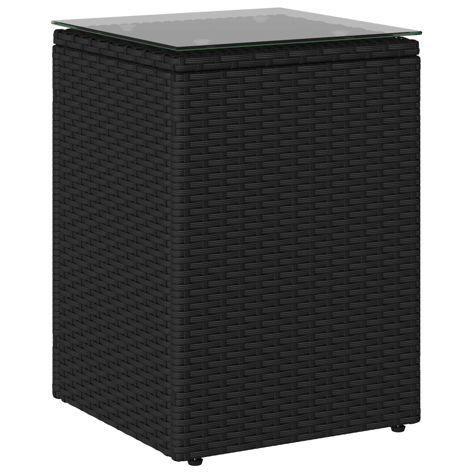 vidaXL Stolik boczny Czarny 35 x 35 x 70 cm polirattan