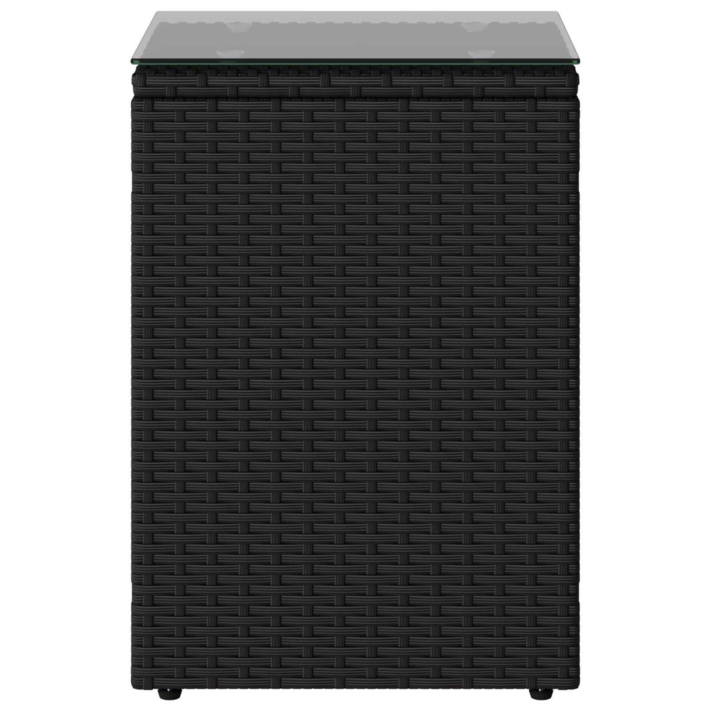 vidaXL Stolik boczny Czarny 35 x 35 x 70 cm polirattan