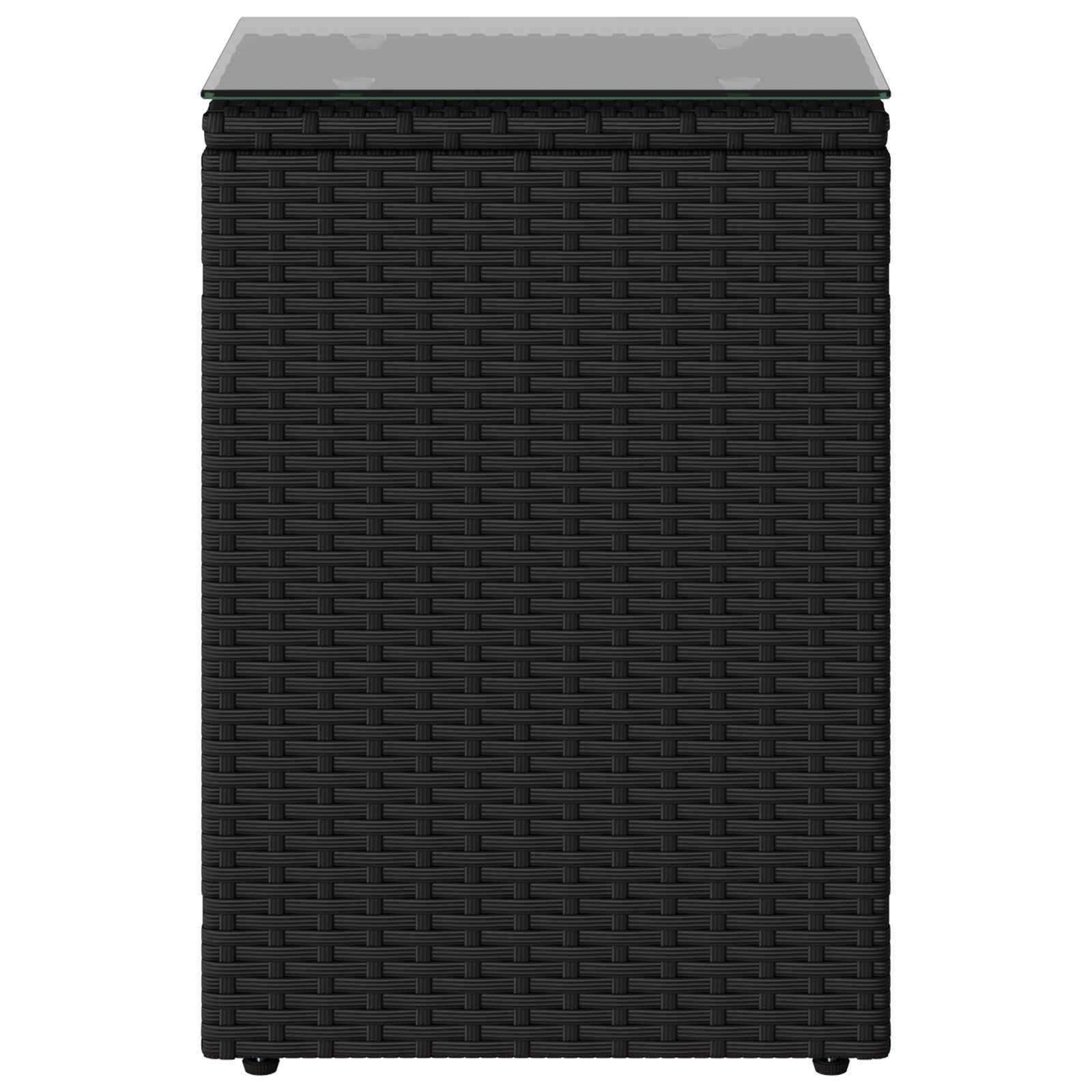 vidaXL Stolik boczny Czarny 35 x 35 x 70 cm polirattan